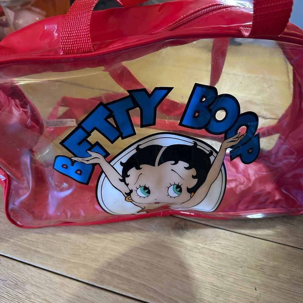 Vintage Betty Boop clear red duffle shoulder bag